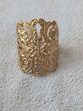 We Dream in Colour "Anais" brass filigree statement cuff